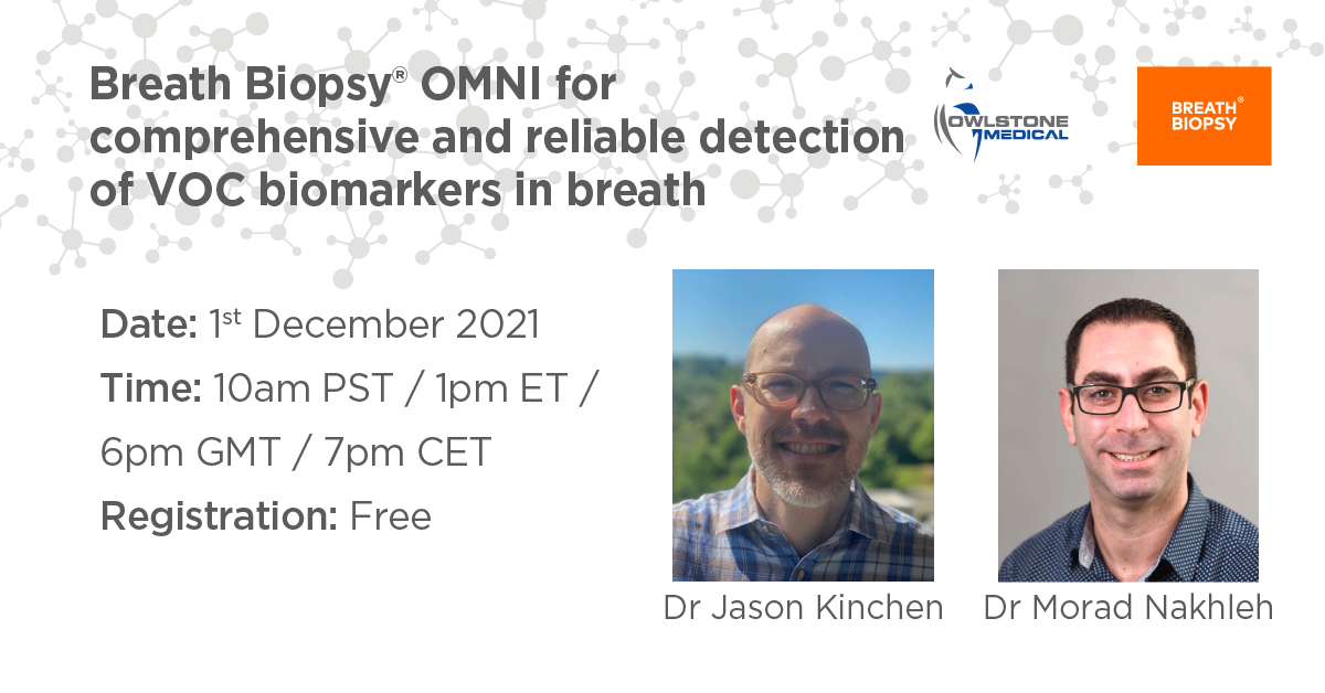 Breath Biopsy® OMNI for comprehensive and reliable detection of VOC biomarkers in breath
