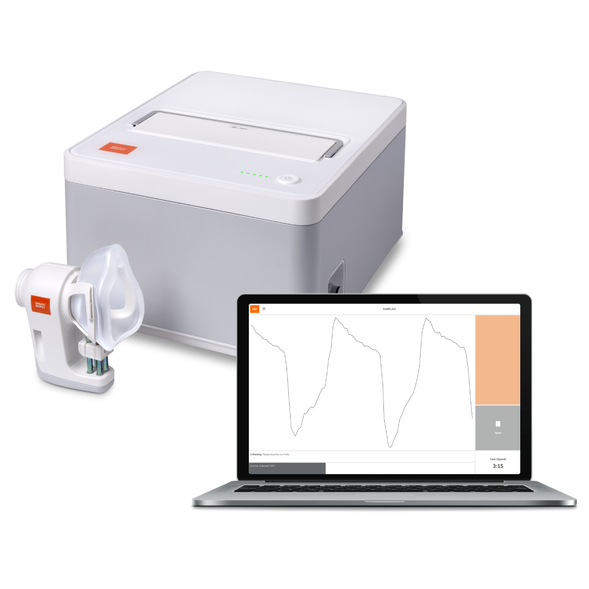Breath Biopsy Collection Station including CASPER Portable Air Supply and ReCIVA Breath Sampler