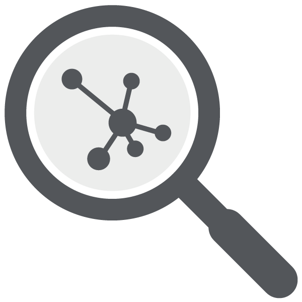 A molecule under a magnifying glass