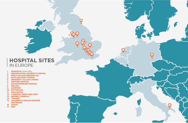 LuCID hospital sites map