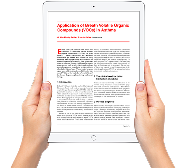 Ipad image with VOCs Asthma whitepaper
