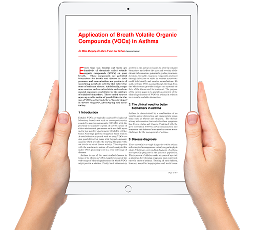 Ipad image with VOCs Asthma whitepaper