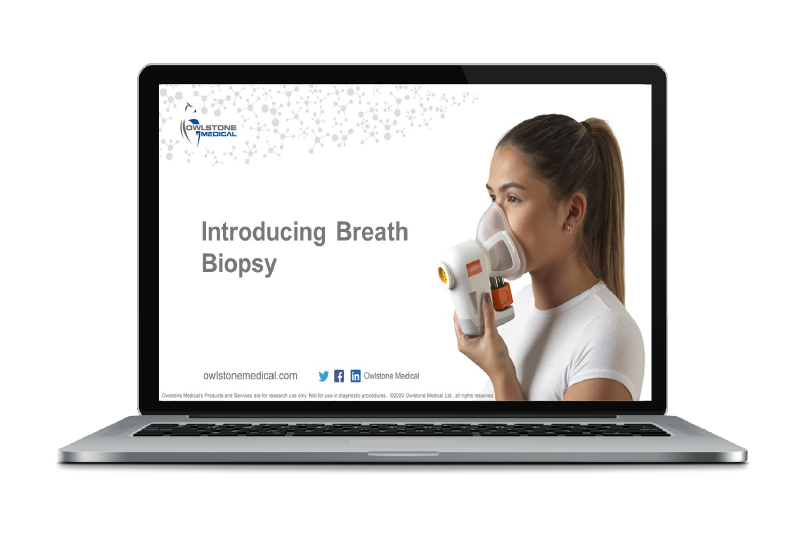 Breath Biopsy webinar on Laptop