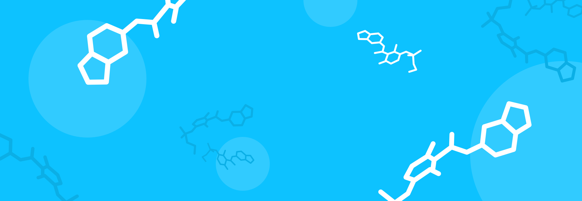 General molecules in cyan background