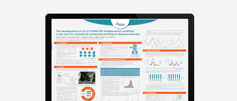 The development of an LC-FAIMS-MS metabolomics workflow: a new tool for untargeted metabolite profiling to diagnose disease PDF poster