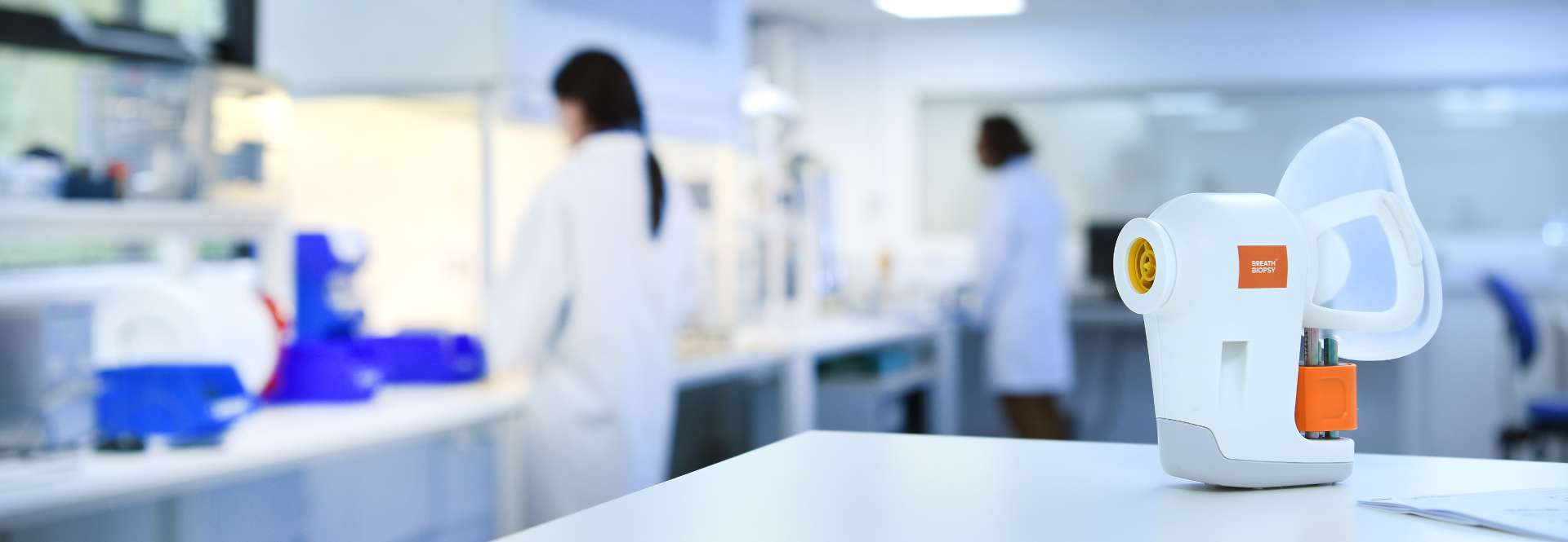 Scientists working in the Breath Biopsy laboratory