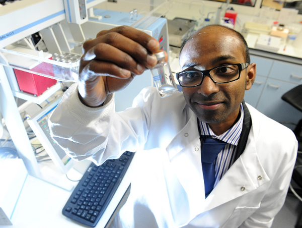 Ramesh Asararadnam in lab